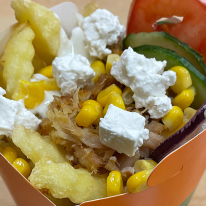 Döner box kukoricával és feta sajttal