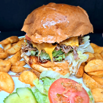 Pulled pork hot burger