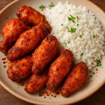 11.05-11.09. főétel: Pikáns csirkeszárny rizzsel 11.05-11.09. főétel: Pikáns csirkeszárny rizzsel