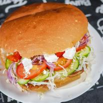 Görög hamburger nagy bucival