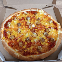 Vegán tofu pizza
