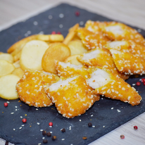 Csirkemell ropogós bundában chipsburgonyával