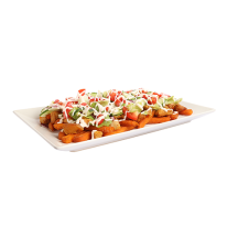 Édesburgonyás gyros tál