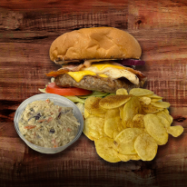 Beef & chicken burger menü