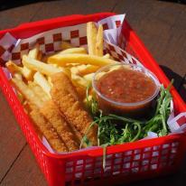 Mozzarella + fries & salsa