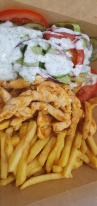 Gyros tál hasábburgonyával