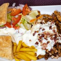 Baconos gyros tál