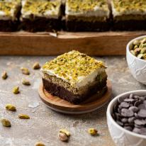 Mascarpone-pisztácia kadayif brownie
