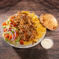 Csirke kebab tál extra hússal Csirke kebab tál extra hússal