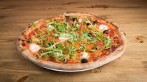 Garnélarákos rukkolás pizza