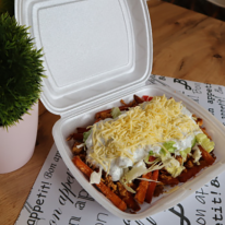 Gyros tál édesburgonyával