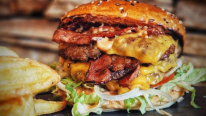 Funny smashed burger