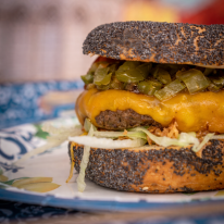 Jalapeno & cheese bagel burger
