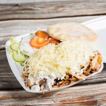 Extra húsos gyros tál trappista sajttal